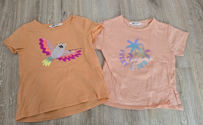 T-Shirt Sommer H&M Pailletten  Organe Gr 110