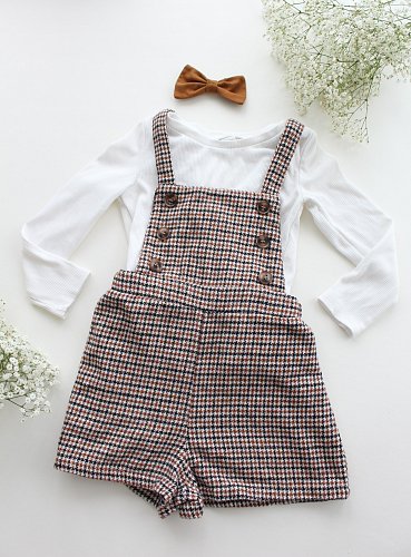 Kleiderset Outfit Latzhose Langarmshirt Haargummi Größe 110