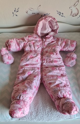 Schneeanzug Newborn Mädchen Größe 68 Ergee Handschuhe