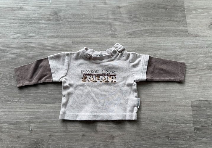 Jacky Baby Langarmshirt – Größe 62, „Rhino Land Safari“-Motiv