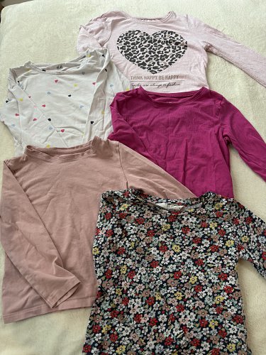 5er Set Langarmshirts Baumwolle