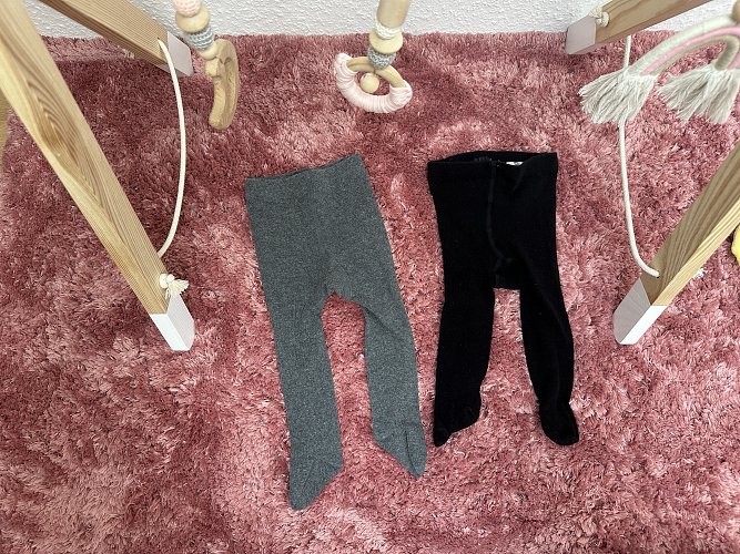H&M Strumpfhosen grau/ schwarz (50/56)