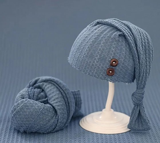 Baby-Wraps mit Hut Neugeborenen-Fotografie-