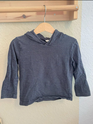 Hessnatur Kapuzenpullover blau weiß gestreift Größe 92 (98/104)