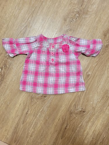 Kurzärmlige Bluse pink kariert von Carter's Gr. 74