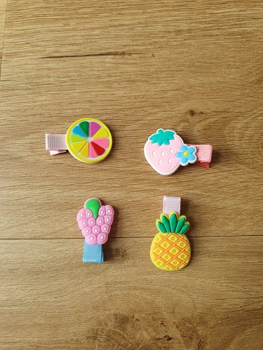 4er Set Haarspangen Obst
