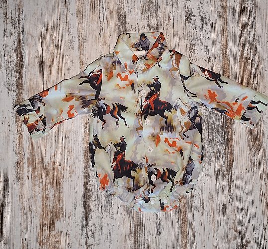 Baby Blusen Body mit Cowboy-Motiv Gr. 56/62