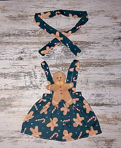 Festliches Lebkuchen-Kleid / Latzrock mit Stirnband