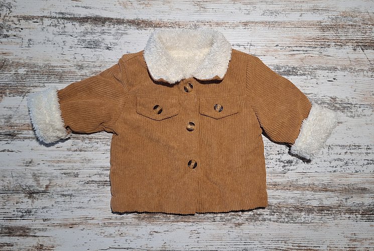 Baby-Cordjacke / Lammfell-Look (Teddyfutter) Gr.74/80