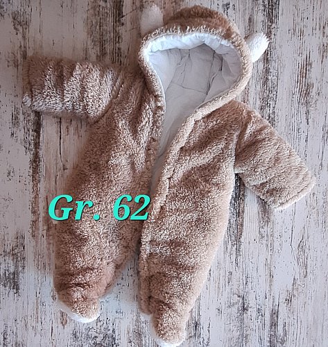 Teddyfell Kapuzen Strampler Gr. 62
