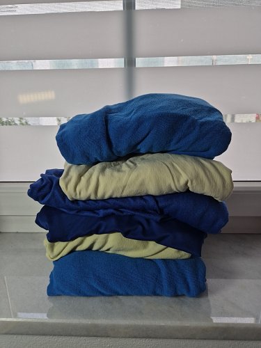6 blau gelb Spannbettlaken Kinderbett  Microfaser Frottee Tuch