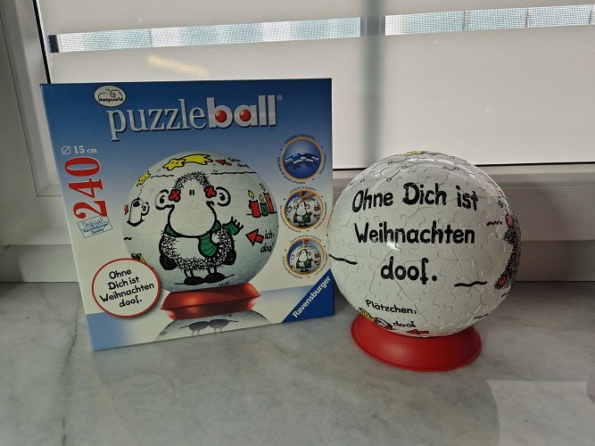 Sheepworld Puzzleball "ohne dich ist Weihnachten doof" 3D