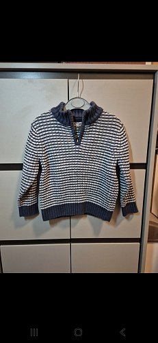 Blau Weißer Strickpullover gr. 98/104 H&M Winterpulli