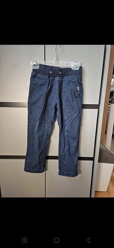 Blaue gefütterte Stoffhose gr. 104 Winterhose warme Hose