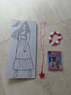 Barbie Schmuck Set Kette Armband Nagelstick rosa pink