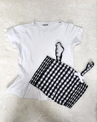 Mädchen Set 2-teilig Prénatal Größe 122 – Shirt & Trägertop – Weiß Schwarz