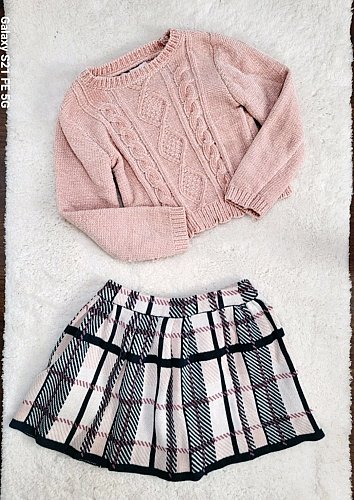 Mädchen 3-teiliges Set Tommy Bahama Größe 116 – Oberteil, Rock & Haarband  – Herbst Winter Frühling