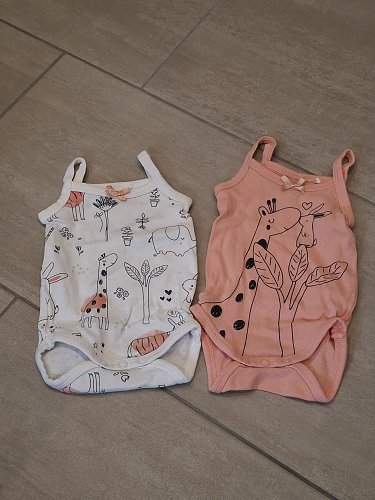 Bodyset Spaghettiträger weiß/aprikosefarbene Topomini Gr. 50/56