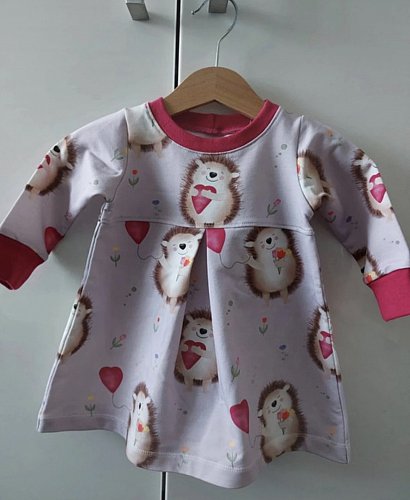 Handmade Kleid Igel Valentinstag 68 neu