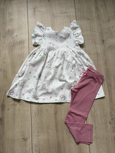 Handmade Set Kleid Leggins 98/104 neuwertig