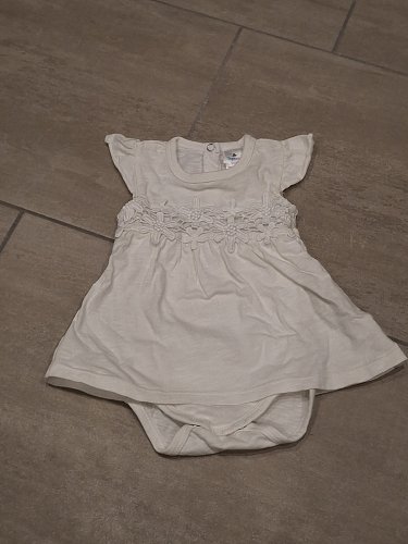 Bodykleid kurzarm weiß Blumen Topomini Gr. 50/56