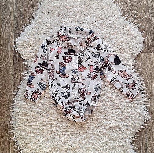 Baby-Body im Western / Cowboy Look – Gr. 100 (ca. 92/98)