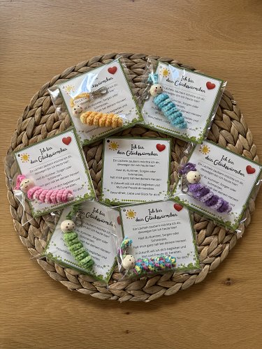 Glückswürmchen Mitbringsel Mitgebsel Geschenk Einschulung