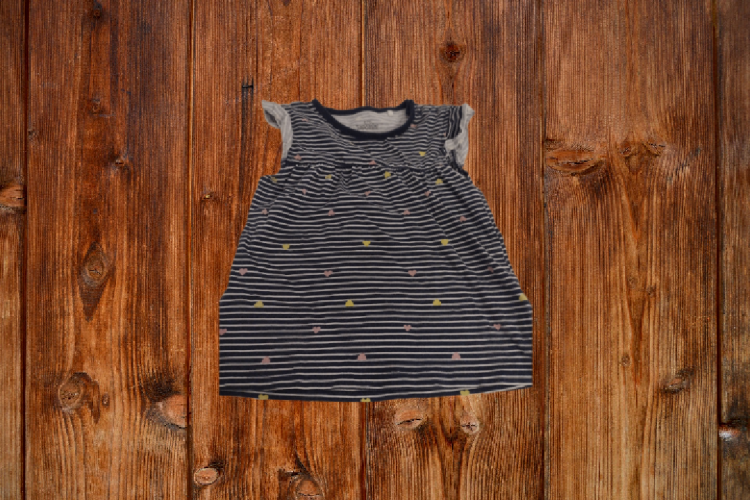 Sommerkleid blau gestreift Herzen 74/80 Impidimpi