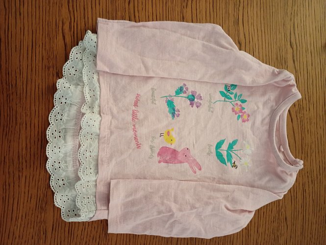 Langarmshirt rosa Hase 86 Topomini
