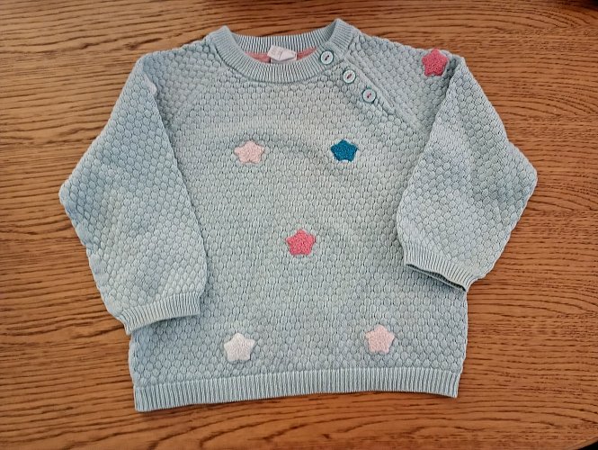 Pullover türkis mit Sternen 80 HM