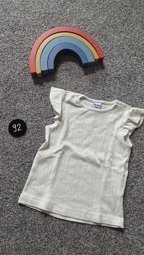 T-Shirt cremefarben Gr. 92 mit Flügelärmel