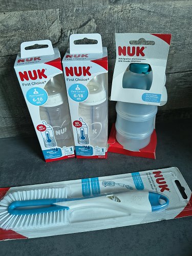 NUK Flaschen, Flaschenbürste und Milchpulver Portionierer OVP