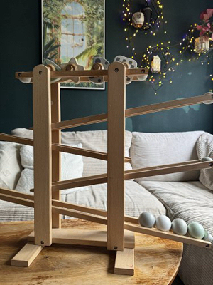 Kugelbahn Holz Pastell