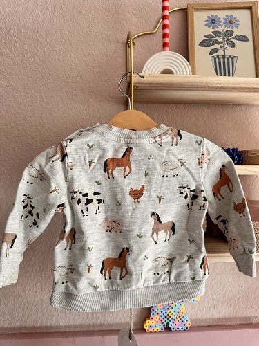 Pusblu Sweatshirt Bauernhof Tiere Pferde Gr. 80 🐴