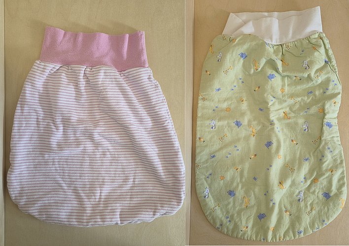 2 Pucksack Strampelsack Baby Neugeborene 35 und 48cm. Zusammen!