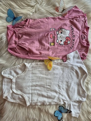 Mädchen 2er Set Bodys Größe 86 Marke Hello Kitty u. H&M
