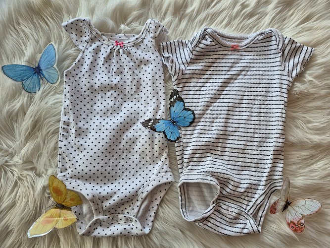 Baby Body Set Größe 68 H&M weiß, schwarz gestreift