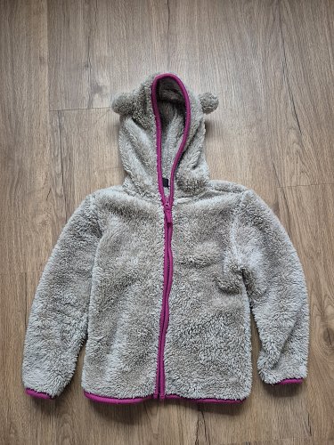 Süße Teddy Jacke mit Ohren Gr. 104 beige