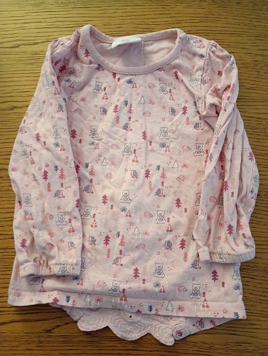 Langarmshirt rosa mit Muster Spitze 92 Topomini